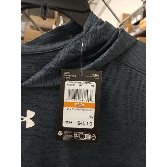 NWT Under Armour Men's Team Tech Vent Hoodie , Grey-Size Small - Picture 2 of 3